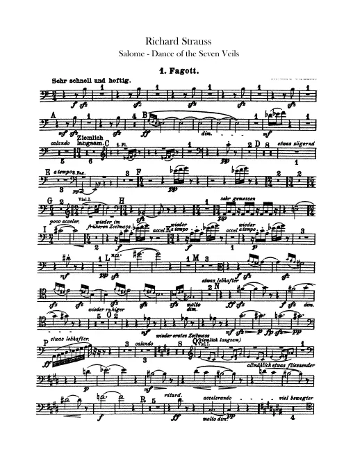 Bassoon 1, 2, 3, Contrabassoon