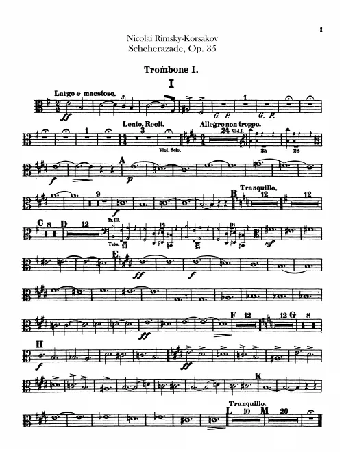 Trombone 1, 2, 3, Tuba (Trombones 1, 2 - alto clef)