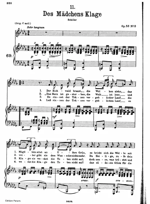 Complete Score (medium/low voice, transposed to )