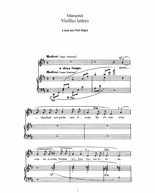 Complete Score (D Major: high voice and piano)