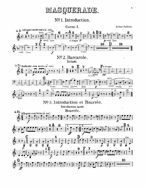 Horn 1, 2, 3, 4 (D/E/E/F)