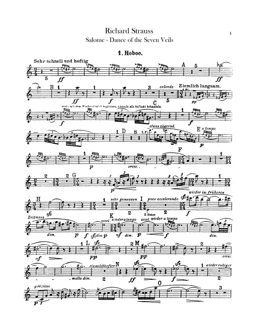 Oboe 1, 2, English Horn, Heckelphone