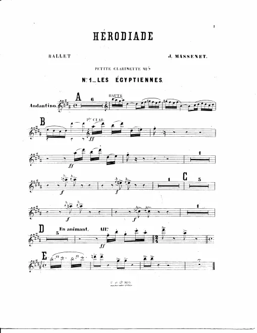 Clarinet E♭, Clarinet 1/2 (A, B♭)