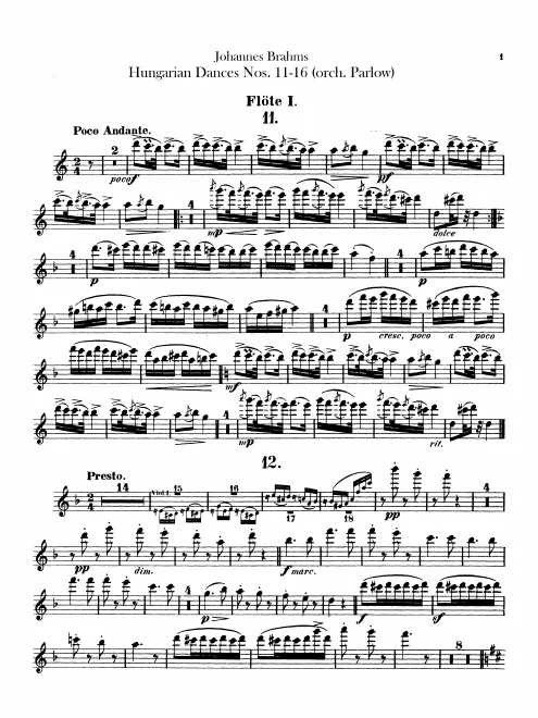 Flute 1, 2, Piccolo
