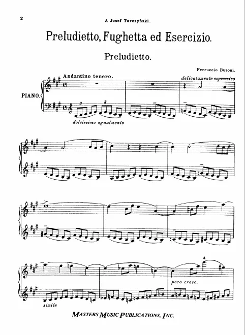 1. Preludietto, Fughetta, ed Esercizio