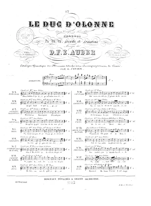 No.17, Cavatine: "Un tendre amant" (A♭ major)