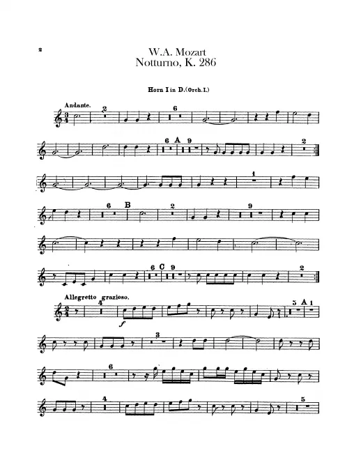 Horn 1, 2 (D) (Orchestras I, II, III, IV)