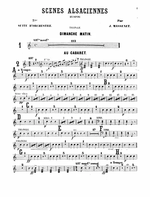 Triangle, Offstage Bell, Bass Drum/Cymbals