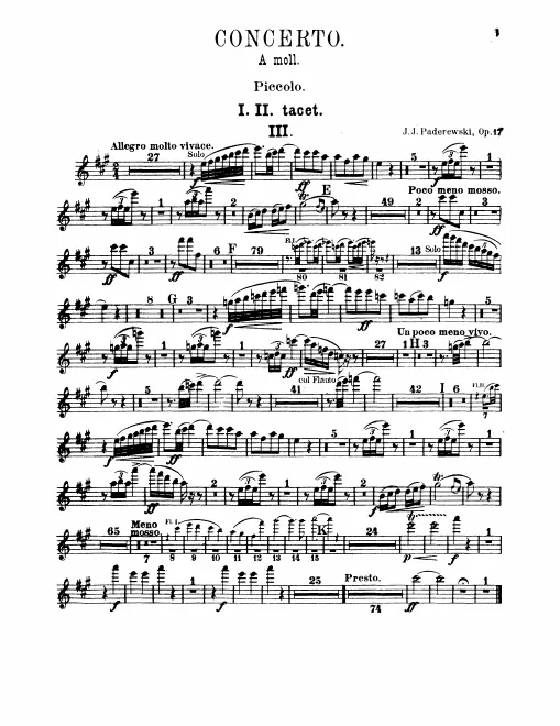 Piccolo, Flute 1, 2