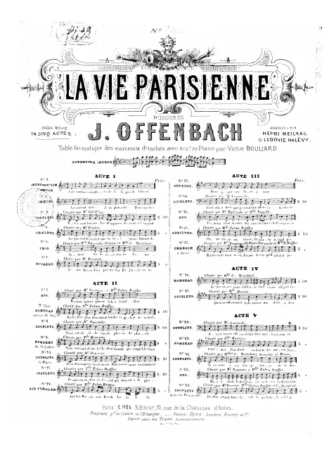 No.24, Couplets de la vie parisienne: "En cherchant dans la ville" (Act V, No.25b)