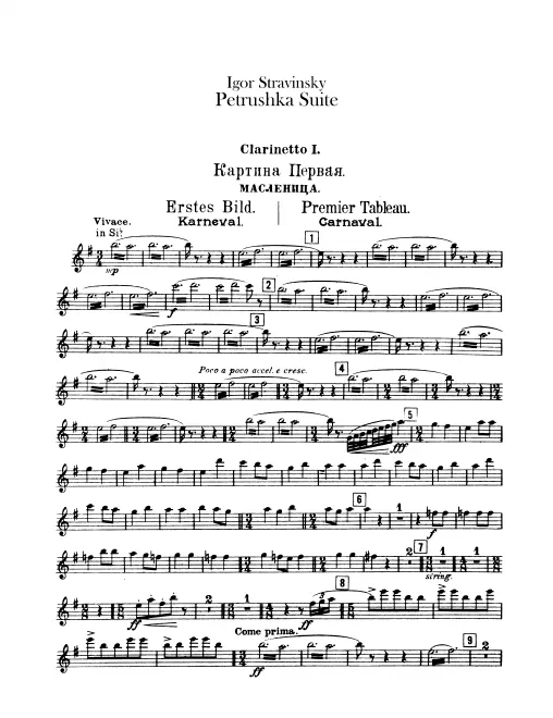 Clarinet 1, 2, 3, 4/Bass Clarinet (B♭, A)