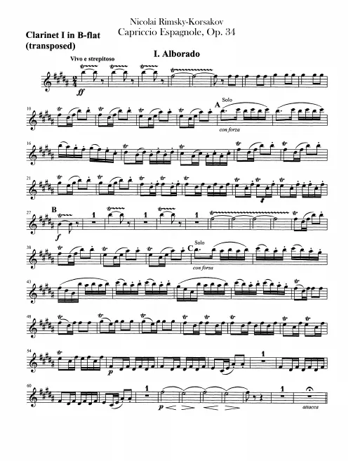 Clarinet 1, 2 (B - transposed)