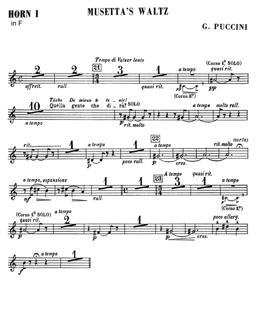 Horns 1, 2, 3, 4 (F)