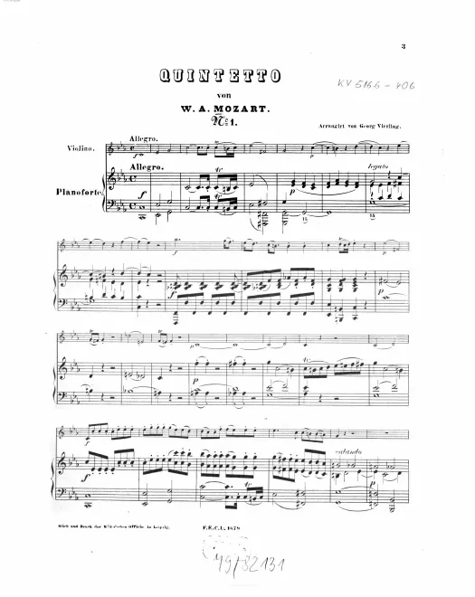 1. String Quintet in C minor, K.406/515b