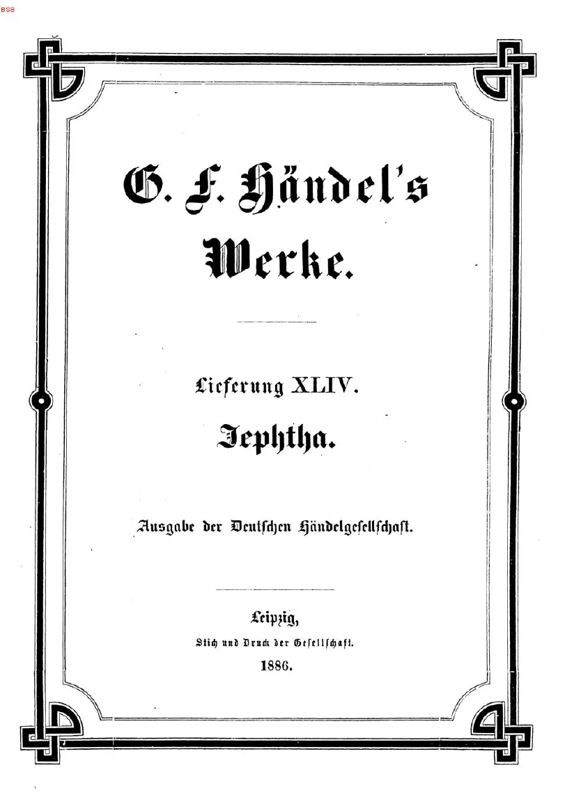 44. Jephtha: Oratorium (1886)