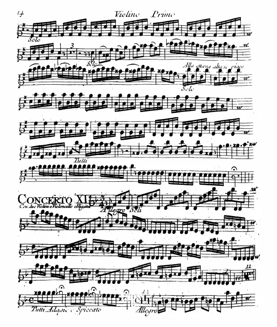 Violins I (solo and ripieno)