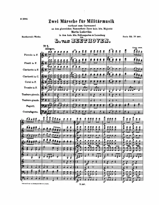 1. Yorcksher Marsch in F major, WoO 18
