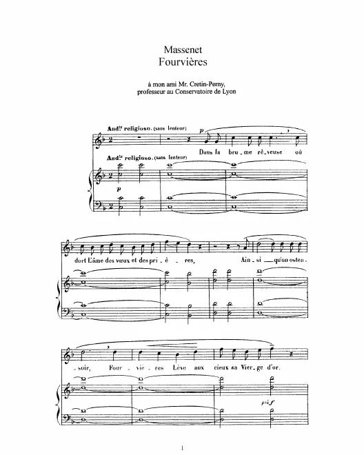 Complete Score (F Major: high voice and piano)