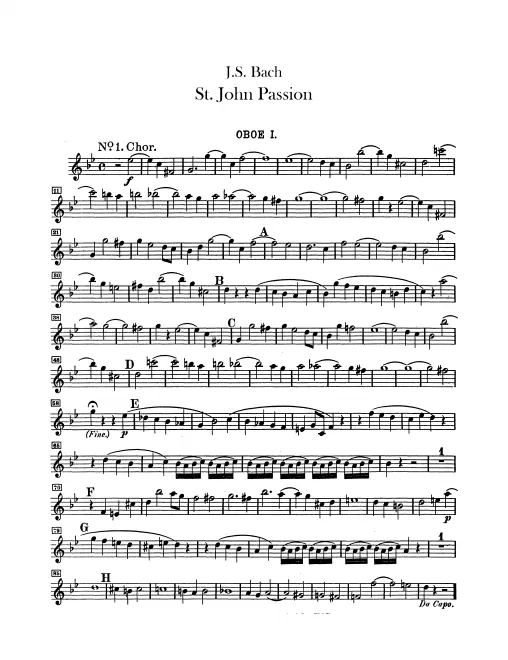 Oboe 1, 2, Oboe d'amore/Oboe da caccia 1/2