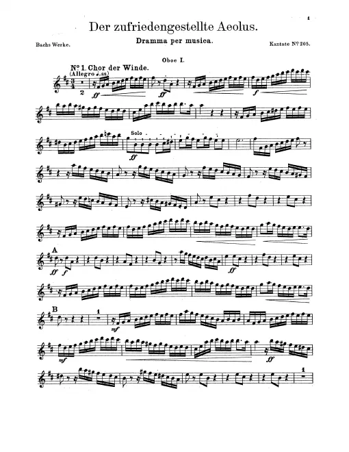 Oboe 1, 2, Oboe d'amore (or Clarinet (A))