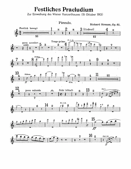Piccolo, Flute 1, 2, 3, 4