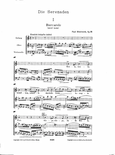 1. Barcarole (Soprano, Oboe and Cello)