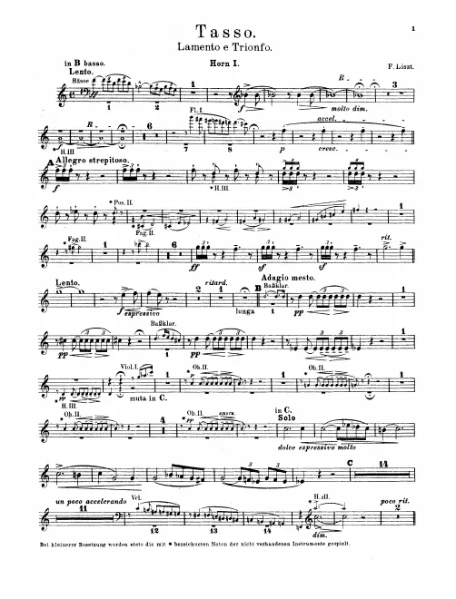 Horn 1, 2, 3, 4 (B basso/C)