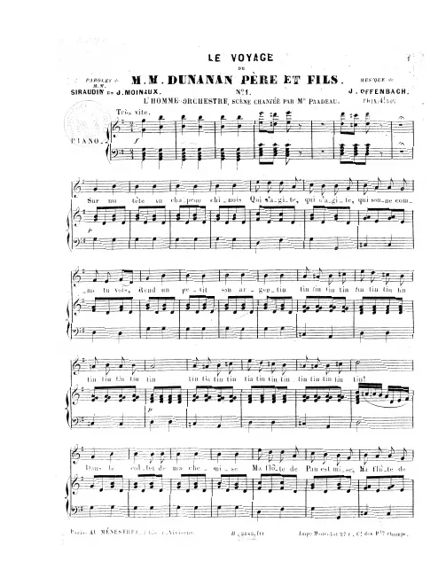 No.1, L'homme-orchestre: "Sur ma tète un chapeau chinois" (Act I, No.2)