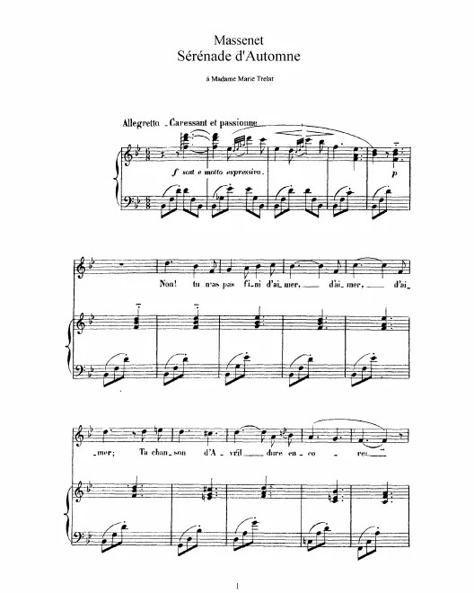 Complete Score (B Major: high voice and piano)