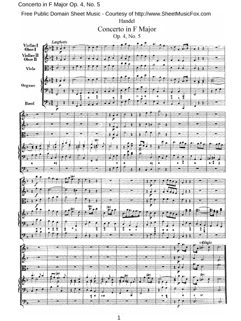 Concerto No.5 in F major, HWV 293