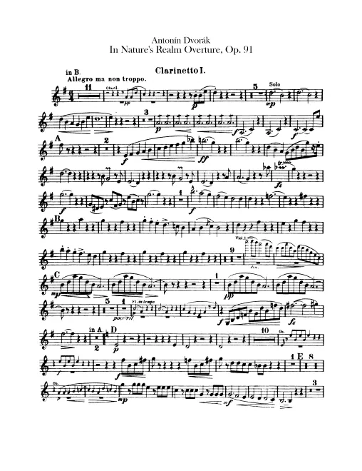 Clarinet 1, 2, Bass Clarinet (B, A)