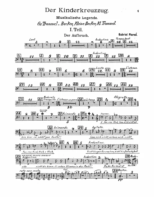 Bass Drum/Cymbals/Small Cymbals/ Snare Drum/Triangle, Tam-Tam (ad lib.)