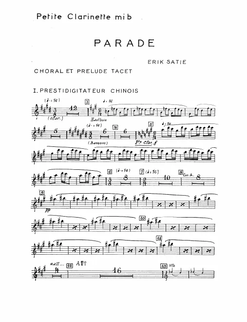 Piccolo Clarinet (E), Clarinet 1/2 (B/A)