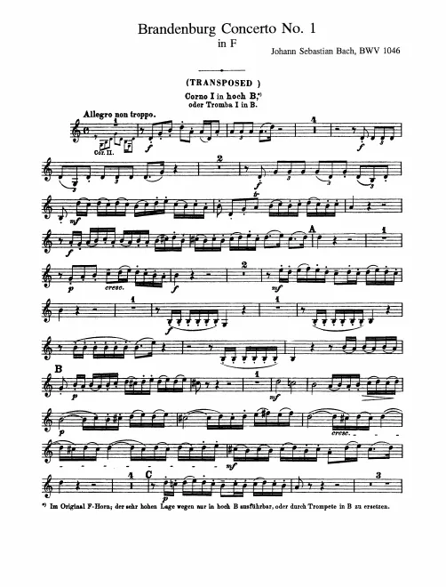 Horn or Trumpet 1, 2 (B, transposed)