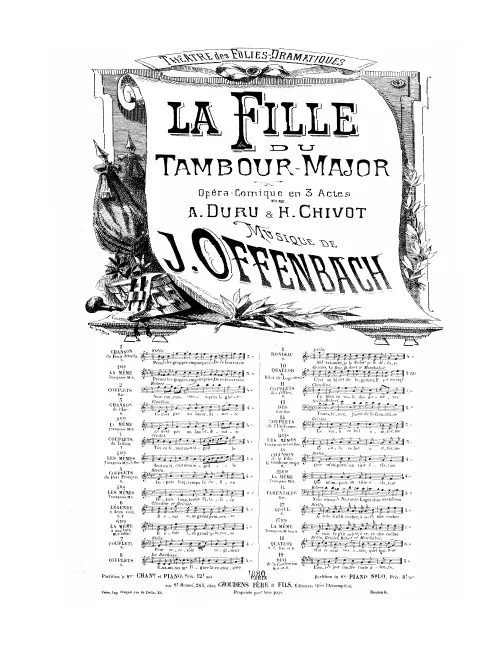No.15, Chanson de la fille du tambour-major: "Que m'importe un titre éclatant" (Act II, No.15b), G major