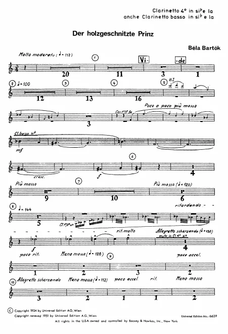 Clarinet 4 (B/A)/Bass Clarinet (B/A)