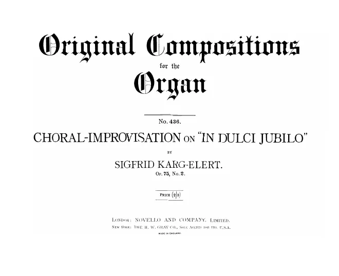 2. Choral-Improvisation on 'In dulci jubilo'
