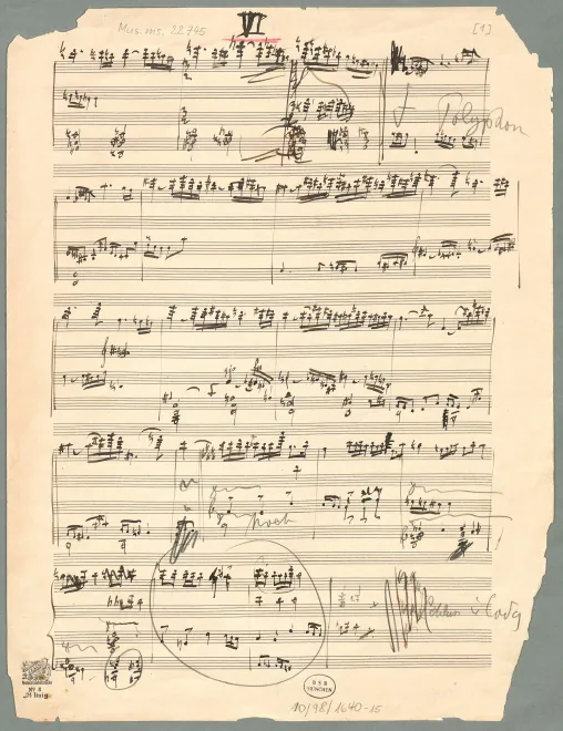 1. Folio VI, earlier version of short score (BSB Mus.ms.22745)
