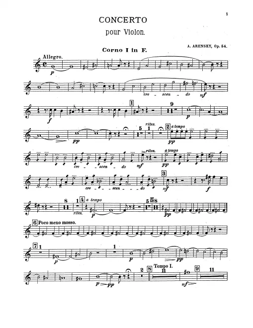 Horn 1, 2, 3, 4 (F)