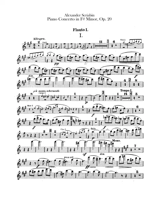 Flute 1, 2, Piccolo