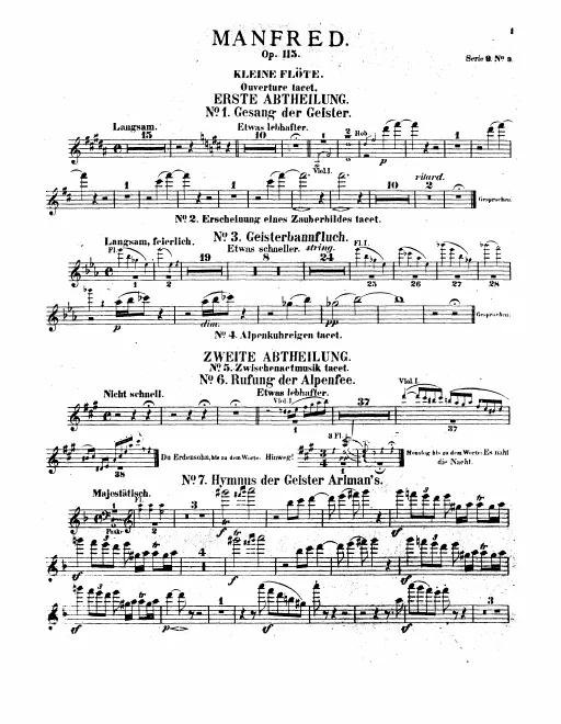 Piccolo, Flute 1, 2