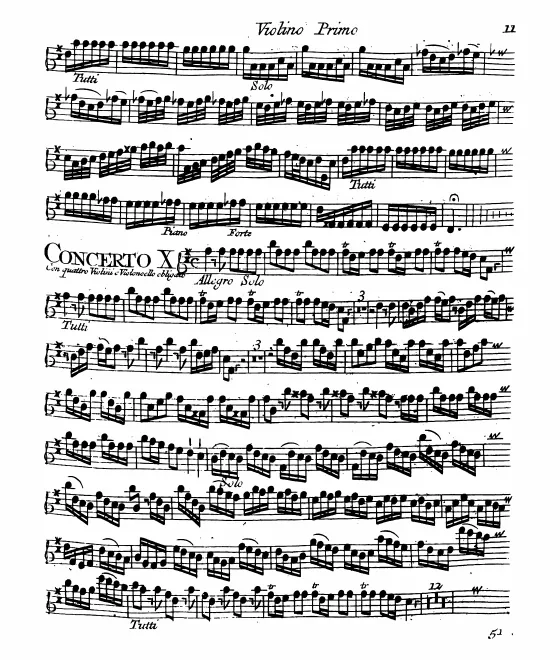 Violins I (solo and ripieno)