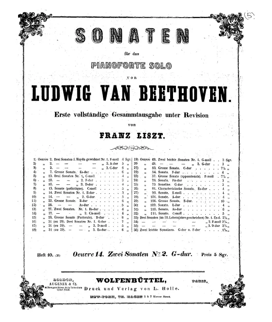 Heft 10. Piano Sonata No.10, Op.14 No.2