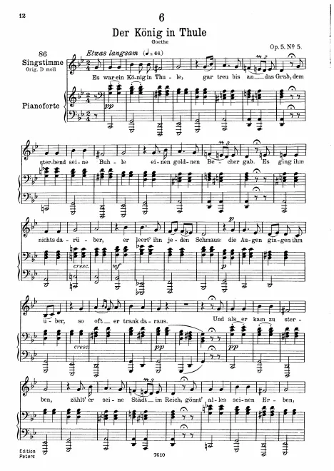 Complete Score (Low voice, transposed to )