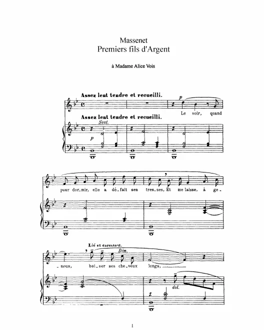 Complete Score (B Major: high voice and piano)