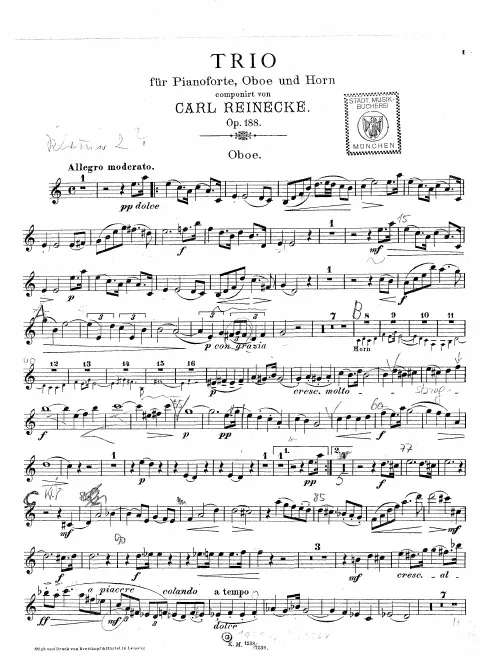 Oboe, Horn (in F) parts