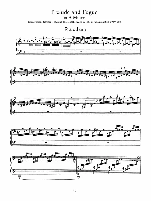 1. Prelude and Fugue in A minor, BWV 543 (S.462/1)