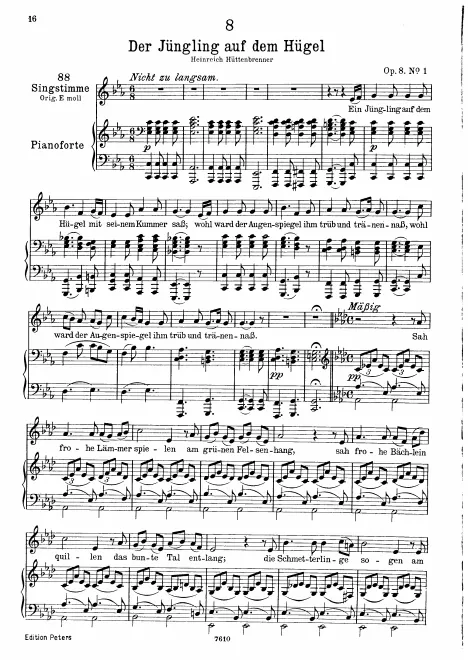 Complete Score (Low voice, transposed to )