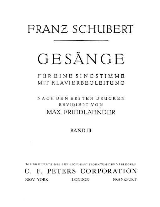 Complete Lieder, Book 3, part 1