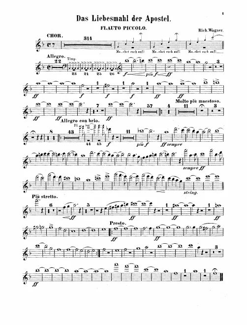 Piccolo, Flute 1, 2